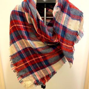 3/$15 Multicolor Plaid Blanket Scarf/Wrap